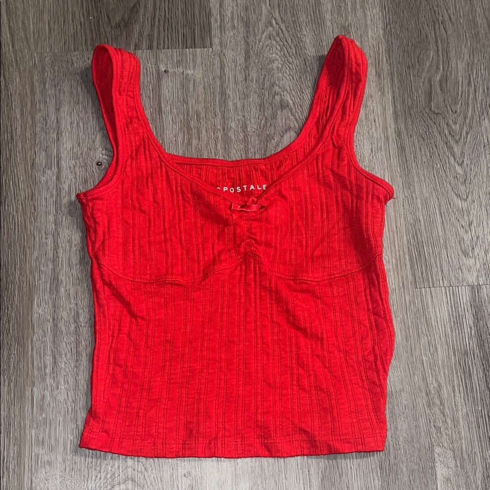 Aeropostale Red Ribbed Tank Top